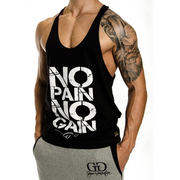 Gym Generation No Pain No Gain Stringer BLACK